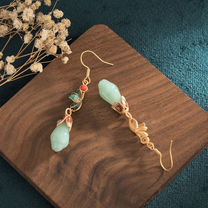 🔥Vente✨chaude ancienne conçu Hetian Jade boucles d’oreilles