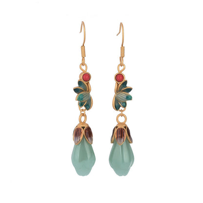 🔥Vente✨chaude ancienne conçu Hetian Jade boucles d’oreilles