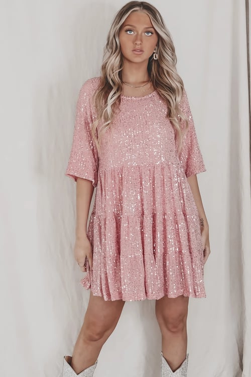 Robe Décontractée Mignonne à Paillettes pour la Fête et les Vacances