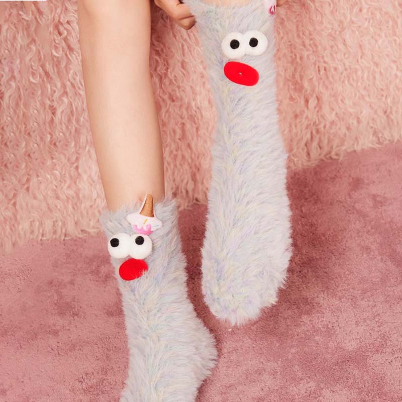 🎄Cadeau de Noël 🎄 Cartoon Wacky Plush Warm Socks