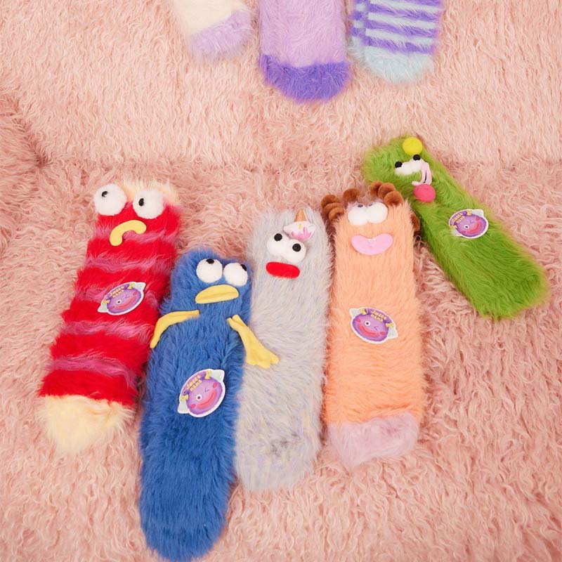 🎄Cadeau de Noël 🎄 Cartoon Wacky Plush Warm Socks