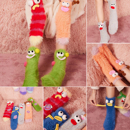 🎄Cadeau de Noël 🎄 Cartoon Wacky Plush Warm Socks