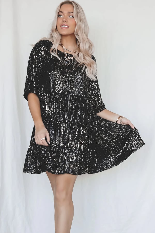 Robe Décontractée Mignonne à Paillettes pour la Fête et les Vacances