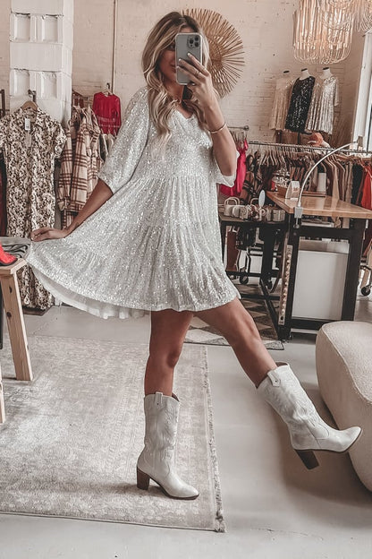 Robe Décontractée Mignonne à Paillettes pour la Fête et les Vacances