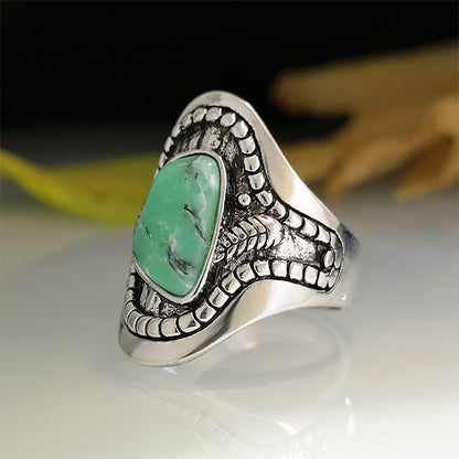 🔥 Bague en argent sterling à feuilles de turquoise