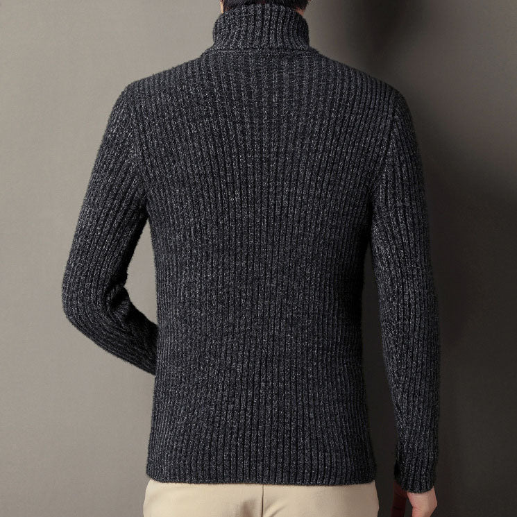 Pull à col roulé à la mode pour hommes, de haute qualité et de couleur unie✨