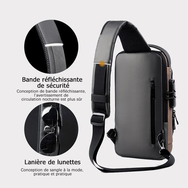 🔥Sac à bandoulière antivol avec chargement USB