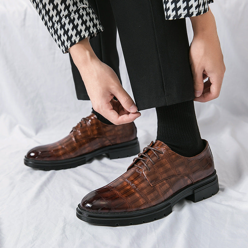 ⏳Vente de déstockage 49% DE RÉDUCTION⏳Chaussures en cuir d'affaires décontractées à imprimé crocodile pour hommes