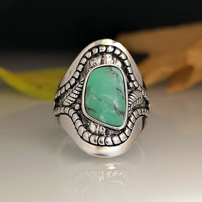 🔥 Bague en argent sterling à feuilles de turquoise