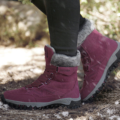 Bottes de neige chaudes unisexes à tige haute et peluche synthétique✨